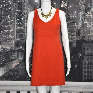 New York & Co. sz DS Sleeveless V-Neck Orange Above the Knee Cotton Dress